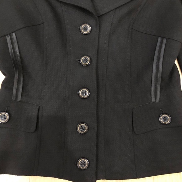 D&G Black Notched Collar Fitted Button Up Blazer SZ 42 4 6 - Picture 5 of 17